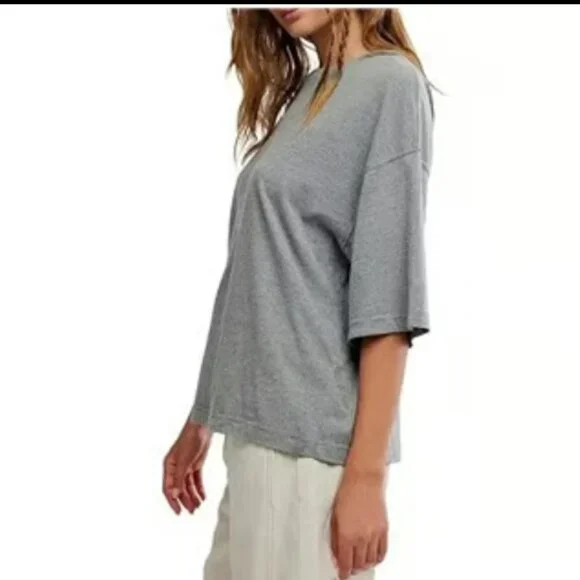 WE THE FREE PEOPLE THE PERFECT OVERSIZED TEE TOP TACKLE GREEN NEW S/M - Picture 3 of 9